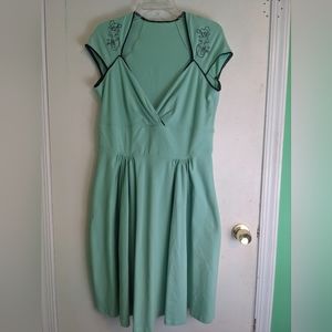 Pinup Couture seafoam cotton spandex mermaid swing dress size 2XL